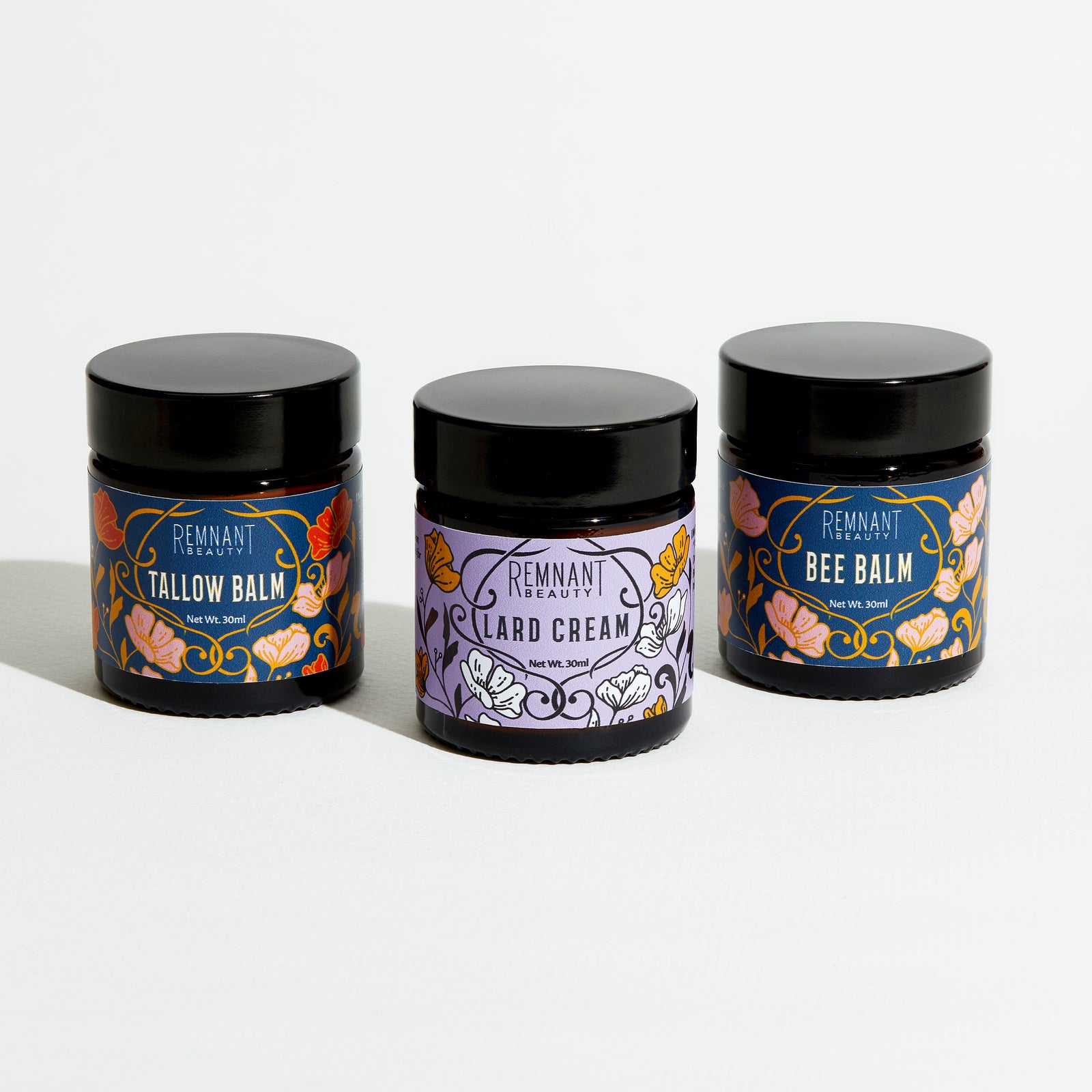 Gift set of 30ml Tallow Balm Lard Cream and Bee Balm