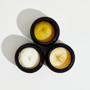 Mini Moisturiser Set:  Tallow Balm, Lard Night Cream & Bee Balm in 30ml jars